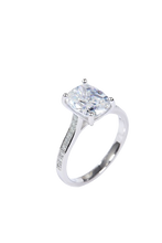 Load image into Gallery viewer, 3 Carat Moissanite Platinum-Plated Side Stone Ring
